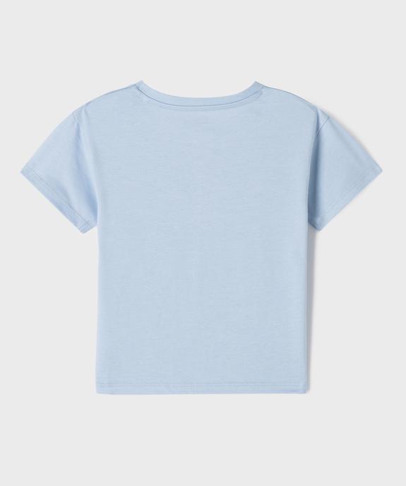 Tee-shirt manches courtes en jersey de coton imprimé fille vue3 - GEMO 4G FILLE - GEMO