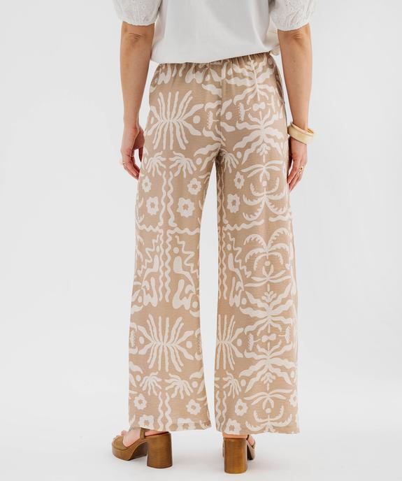 Pantalon large et fluide imprimé femme vue4 - GEMO 4G FEMME - GEMO