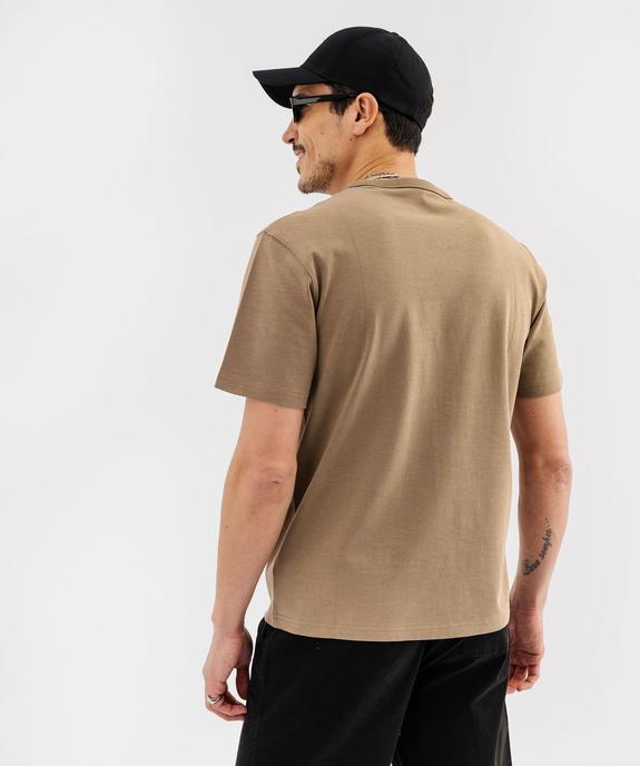Tee-shirt manches courtes en coton uni homme vue3 - GEMO (HOMME) - GEMO