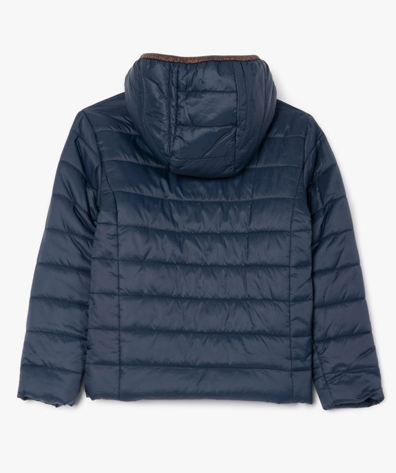 Doudoune fille à capuche avec bord pailleté vue4 - GEMO (ENFANT) - GEMO