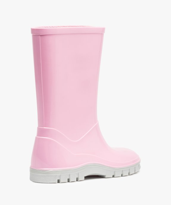 Bottes de pluie fille unies à semelle crantée contrastante vue4 - GEMO (ENFANT) - GEMO