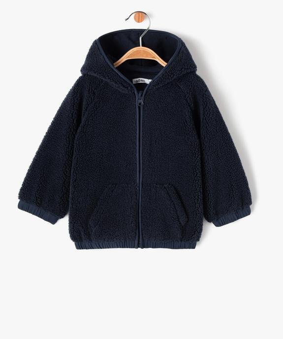 Sweat zippé à capuche en maille sherpa bébé garçon vue1 - GEMO(BEBE DEBT) - GEMO