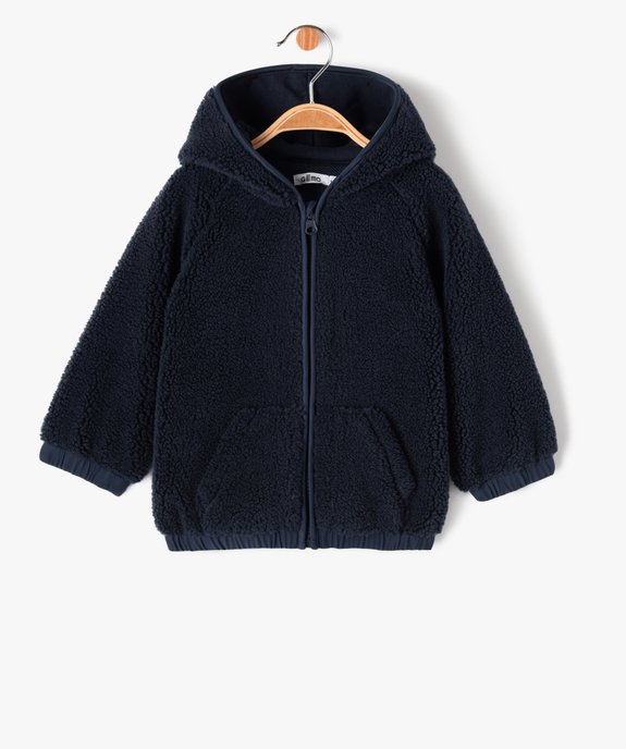 Sweat zippé à capuche en maille sherpa bébé garçon vue1 - GEMO(BEBE DEBT) - GEMO