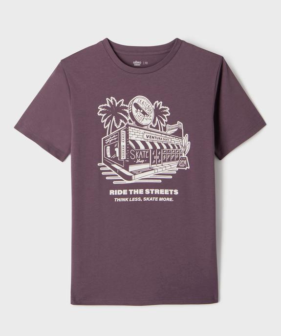 Tee-shirt manches courtes avec motif streetwear garçon vue1 - GEMO 4G GARCON - GEMO