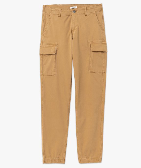 Pantalon cargo coupe straight en coton stretch homme vue4 - GEMO (HOMME) - GEMO