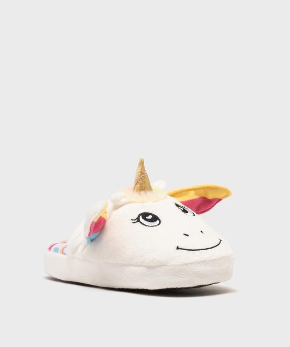 Chaussons mules motif licorne en relief fille  vue2 - GEMO (ENFANT) - GEMO