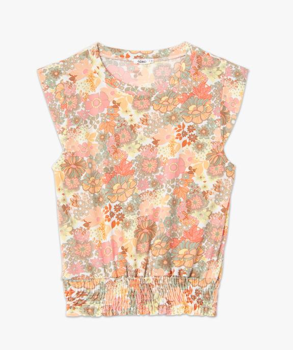 Tee-shirt femme à manches courtes à motifs fleuris vue4 - GEMO(FEMME PAP) - GEMO