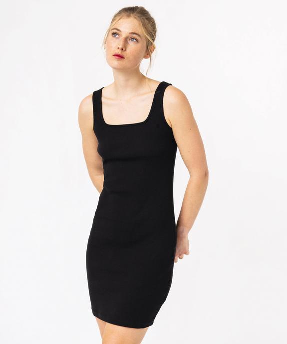 Robe courte à bretelles moulantes en maille côtelée femme - GEMO 4G FEMME Robe courte à bretelles moulantes en maille côtelée femme vue2 - GEMO 4G FEMME - GEMO