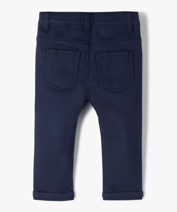 Pantalon slim en toile extensible bébé garçon vue3 - GEMO 4G BEBE - GEMO