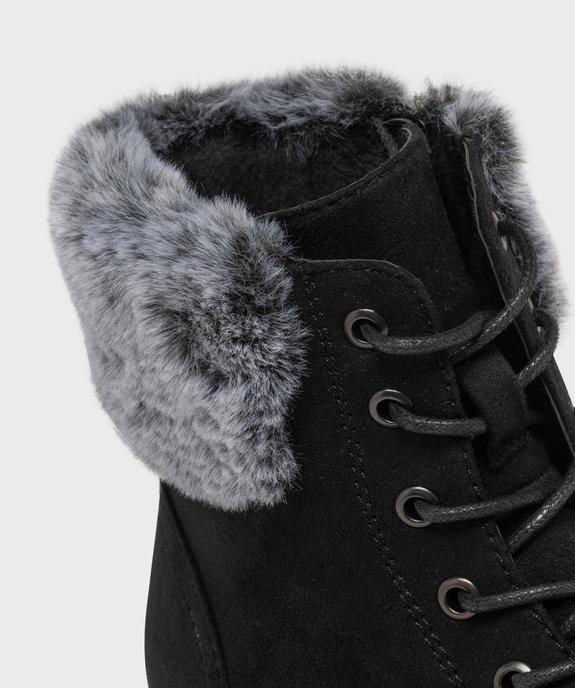 Boots fourrées à lacets, semelle crantée et col fantaisie femme vue7 - VALENTINA BALDA - GEMO