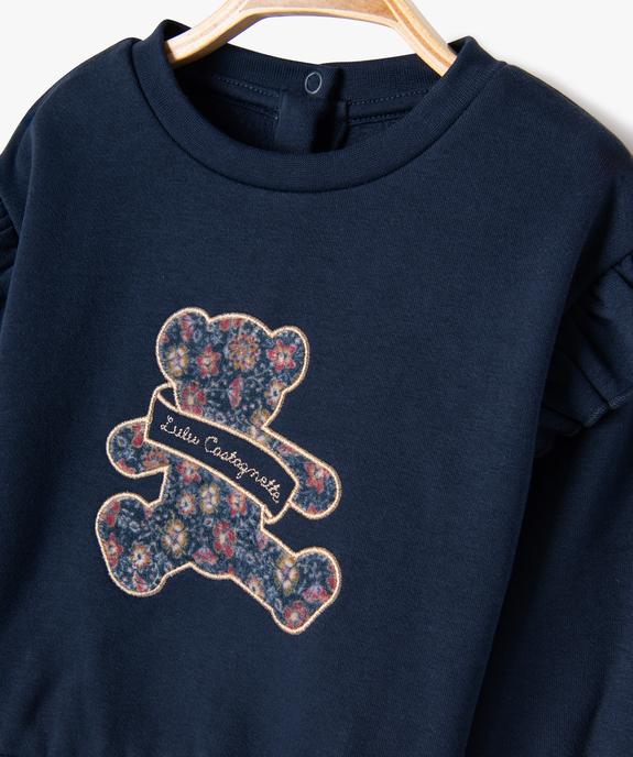 Sweat à motif avec volants sur les épaules bébé fille - LuluCastagnette vue2 - LULUCASTAGNETTE - GEMO