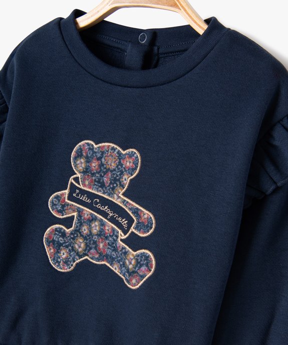 Sweat à motif avec volants sur les épaules bébé fille - LuluCastagnette vue2 - LULUCASTAGNETTE - GEMO