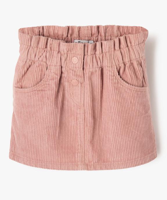 Jupe courte en velours à taille élastique bébé fille vue1 - GEMO 4G BEBE - GEMO