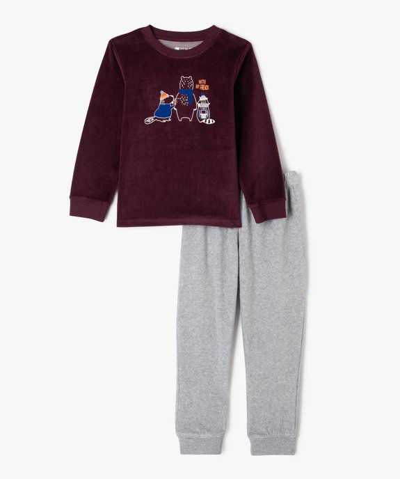 Pyjama en velours à motifs castors garçon vue1 - GEMO (ENFANT) - GEMO