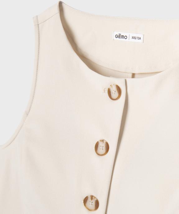 Gilet de costume sans manches fille vue2 - GEMO (JUNIOR) - GEMO