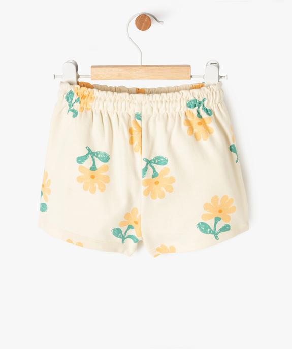 Short avec taille élastique froncée bébé fille vue3 - GEMO(BEBE DEBT) - GEMO