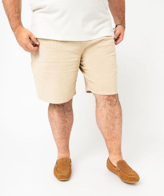 Bermuda en coton avec larges poches homme vue2 - GEMO (HOMME) - GEMO
