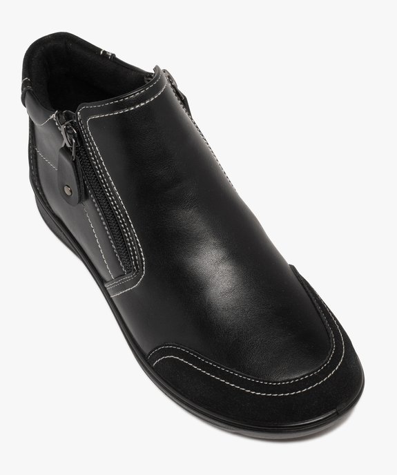 Boots femme confort à double zip avec surpiqûres contrastantes vue5 - G'FLEX GEMO FOR GOOD - GEMO