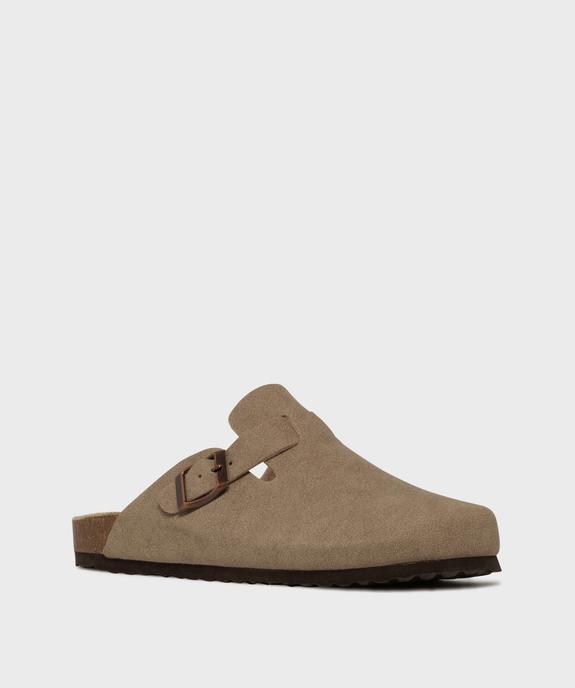 Sabots en suédine avec semelle intérieure anatomique en cuir femme vue2 - 5 MILES - GEMO