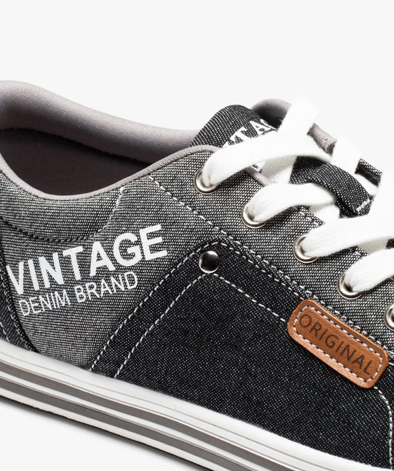 Baskets homme casual en toile imitation denim vue6 - GEMO (CASUAL) - GEMO