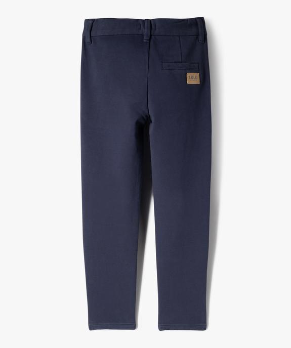 Pantalon chino en maille confortable et au coloris unique garçon vue3 - LULUCASTAGNETTE - GEMO