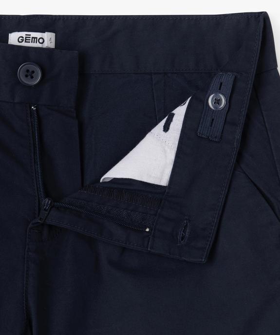 Bermuda en toile avec revers cousus garçon vue2 - GEMO (JUNIOR) - GEMO