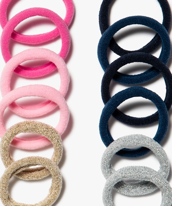 Élastiques à cheveux en mousse unis et pailletés (lot de 12) vue2 - GEMO (ACCESS) - GEMO