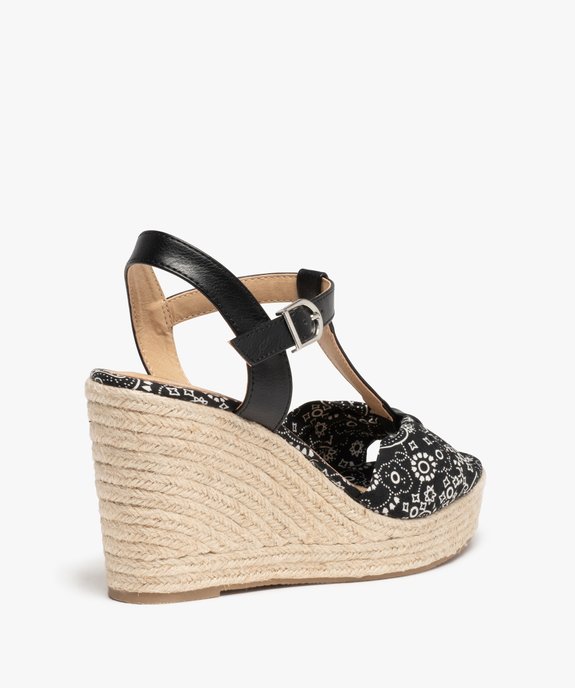 Sandales femme à talon compensé et bride drapée en tissu vue4 - GEMO(URBAIN) - GEMO