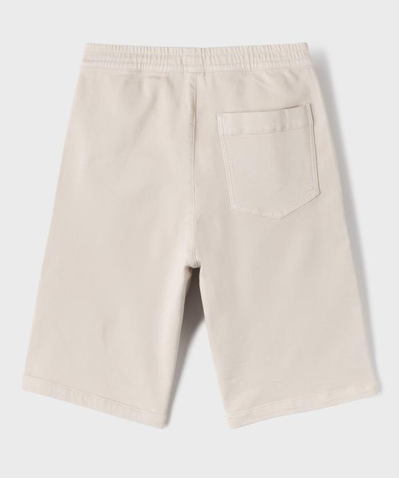 Bermuda skater en coton extensible au coloris unique garçon vue3 - GEMO (JUNIOR) - GEMO