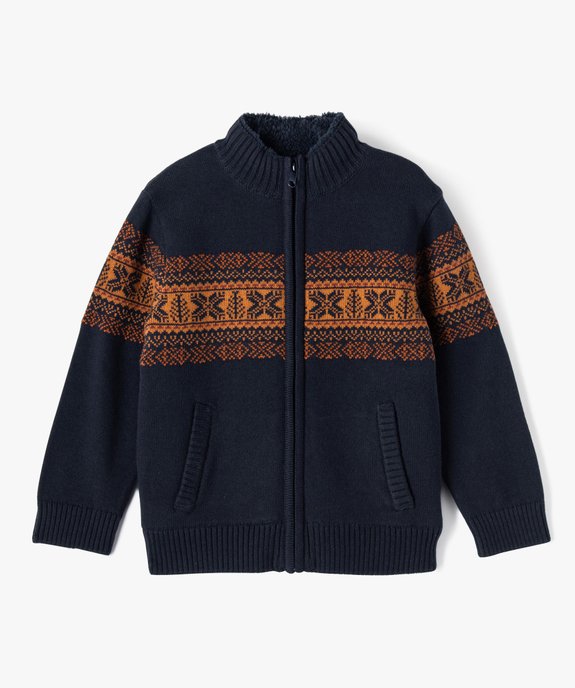 Gilet zippé avec doublure sherpa garçon vue2 - GEMO (ENFANT) - GEMO