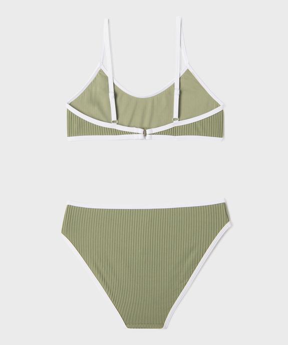 Maillot de bain 2 pièces en maille côtelée fille vue3 - GEMO (JUNIOR) - GEMO