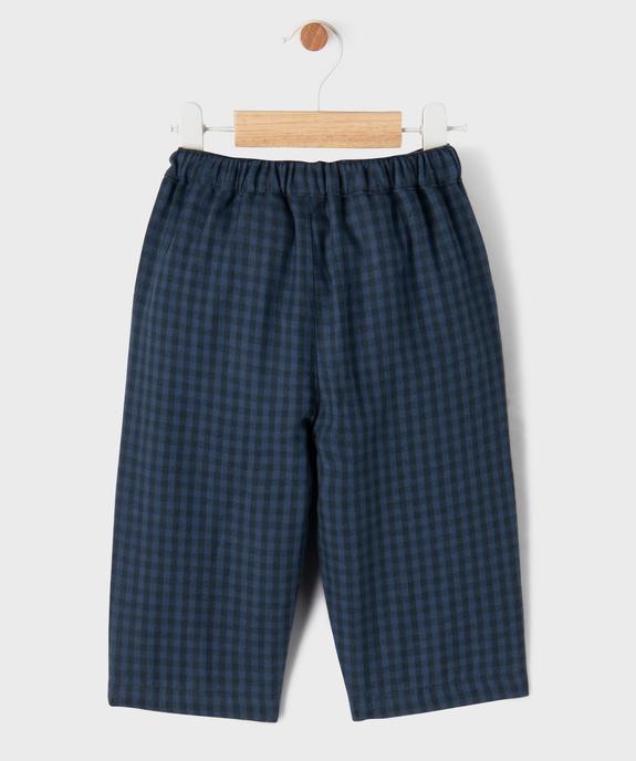 Pantalon à carreaux en coton doublé bébé garçon - LuluCastagnette vue4 - LULUCASTAGNETTE - GEMO