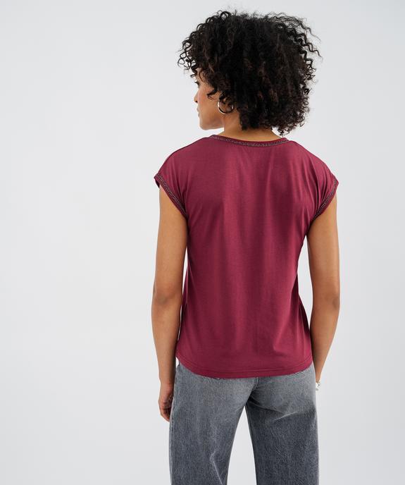 Tee-shirt à manches courtes avec finitions scintillantes femme vue3 - GEMO 4G FEMME - GEMO