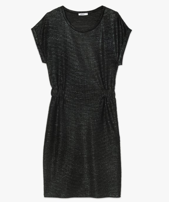 Robe femme à manches courtes en matière pailletée vue4 - GEMO(FEMME PAP) - GEMO
