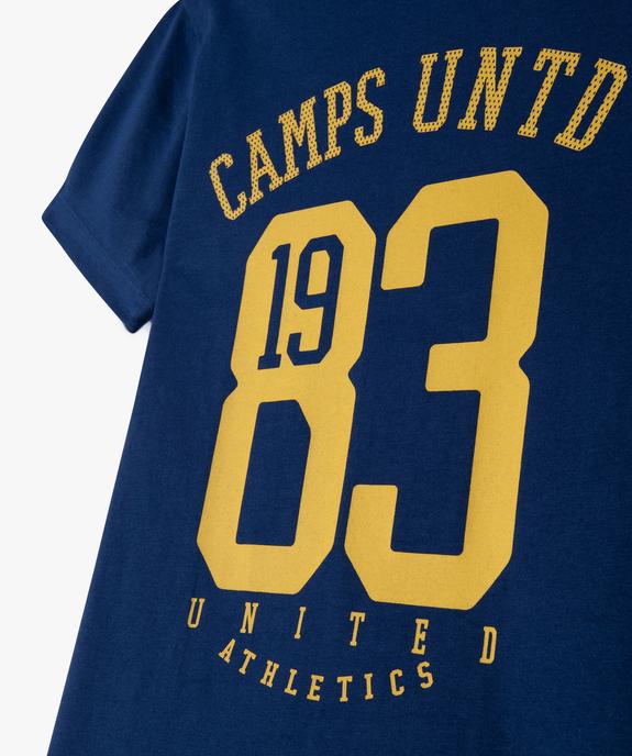 Tee-shirt manches courtes en coton imprimé garçon - Camps United vue3 - CAMPS GEMO FOR GOOD - GEMO