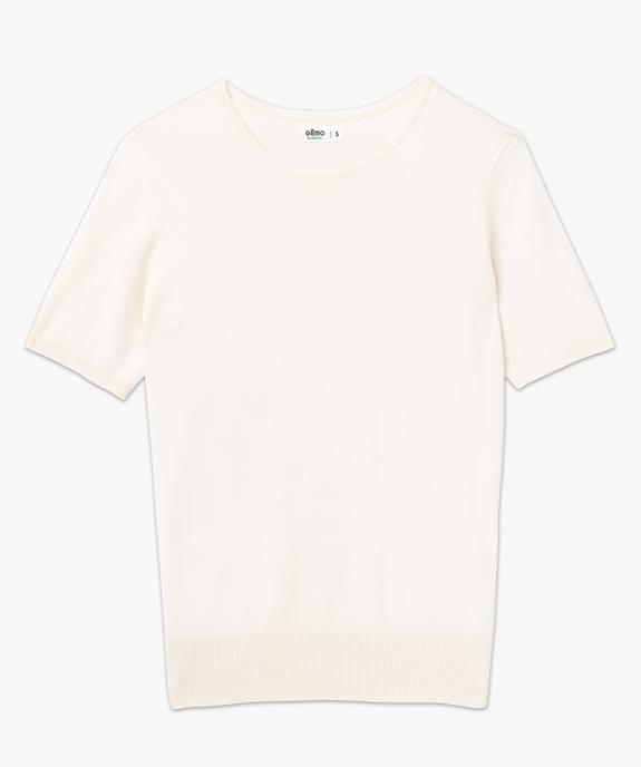 Pull à manches courtes en maille fine femme vue5 - GEMO 4G FEMME - GEMO