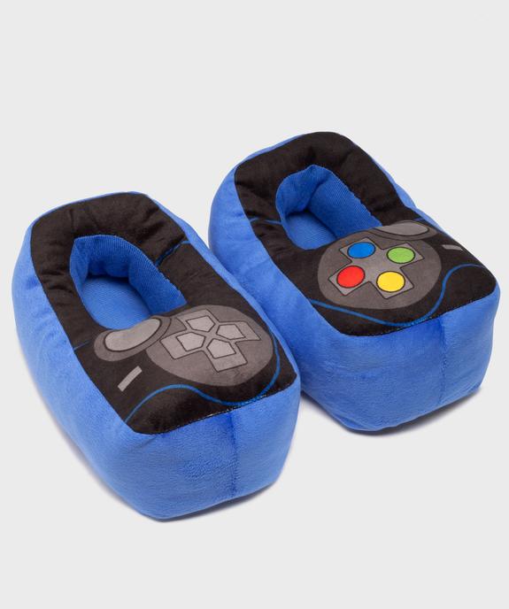 Chaussons en volume fantaisie motif jeu vidéo garçon bleu foncé vue5 - GEMO (ENFANT) - GEMO