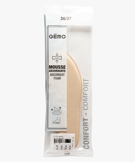 Semelles en mousse absorbante vue2 - GEMO(ENTRETIEN) - GEMO
