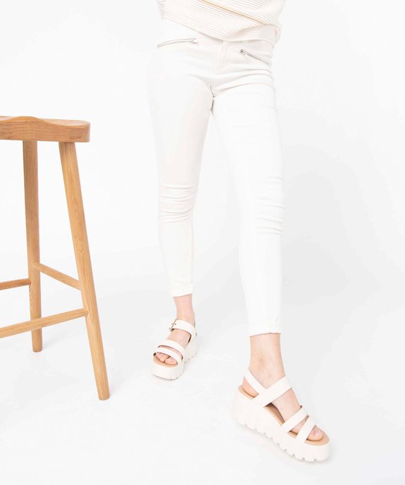 Pantalon femme en toile extensible coupe Skinny vue1 - GEMO 4G FEMME - GEMO