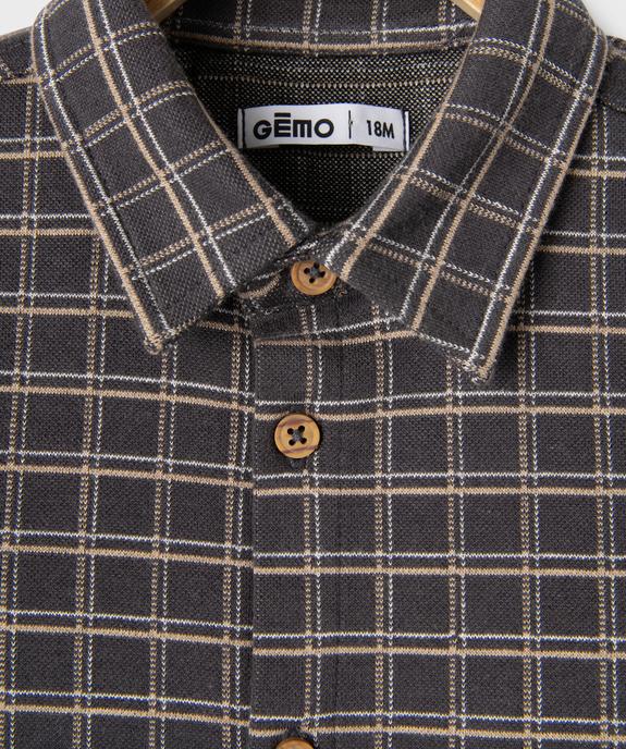 Chemise à carreaux en matière extensible bébé garçon vue2 - GEMO(BEBE DEBT) - GEMO