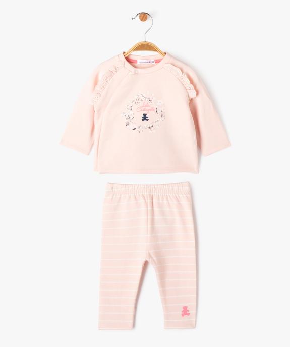 Ensemble 2 pièces intérieur molletonné bébé fille - LuluCastagnette vue1 - LULUCASTAGNETTE - GEMO