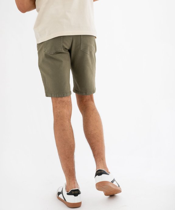 Bermuda 5 poches en coton stretch coloris unique homme vue3 - GEMO (HOMME) - GEMO