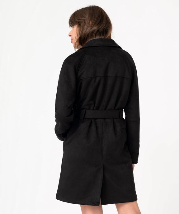 Manteau trench en suédine avec ceinture femme vue3 - GEMO(FEMME PAP) - GEMO