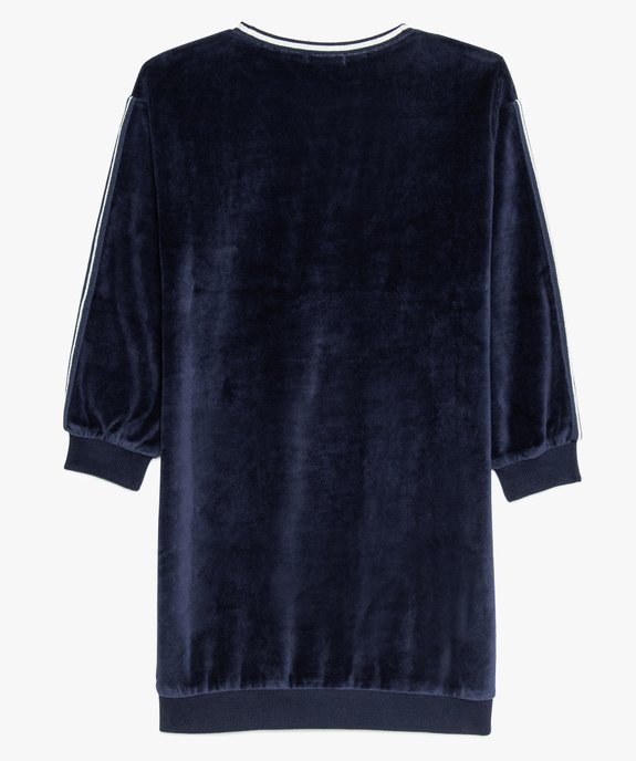 Robe fille forme sweat en velours avec broderie vue2 - GEMO (ENFANT) - GEMO
