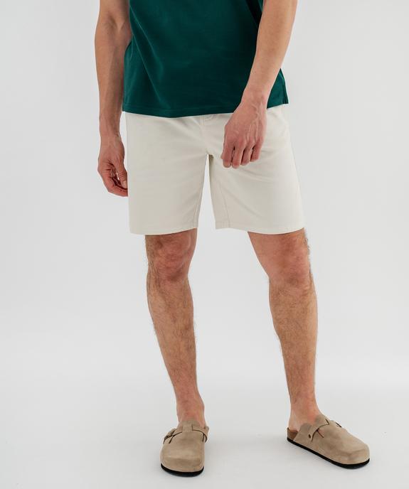 Bermuda chino en coton stretch à taille élastique homme vue3 - GEMO 4G HOMME - GEMO