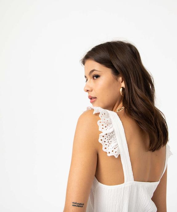 Débardeur à col V et volants en broderie anglaise femme vue2 - GEMO(FEMME PAP) - GEMO