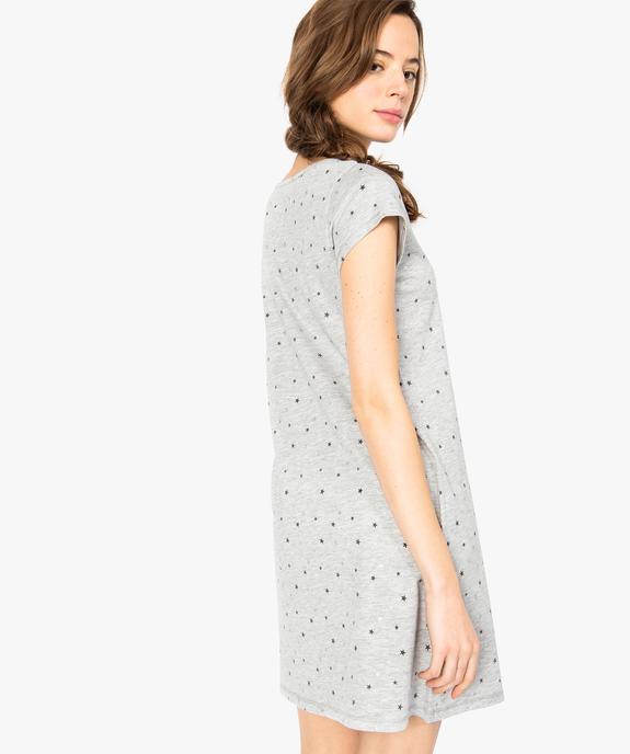 Chemise de nuit imprimée à manches courtes femme vue3 - GEMO 4G FEMME - GEMO