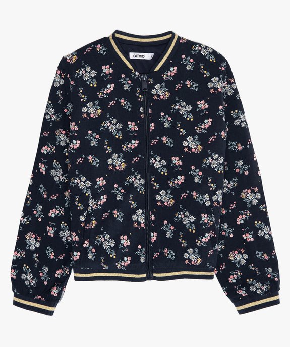 Veste fille à motifs fleuris et liserés pailletés vue2 - GEMO (ENFANT) - GEMO
