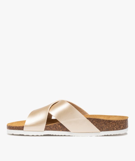 Mules femme à talon plat et larges brides croisées vue3 - GEMO 4G FEMME - GEMO