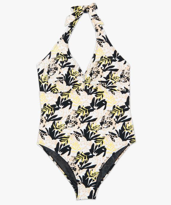 Maillot de bain femme grande taille 1 pièce à nouer dans le cou vue4 - GEMO (PLAGE) - GEMO